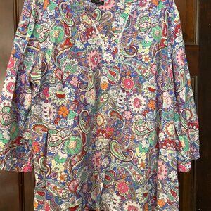 Talbots lightweight Paisley tunic 2x